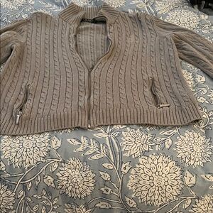 Ralph Lauren Gray Cable Knit Cardigan